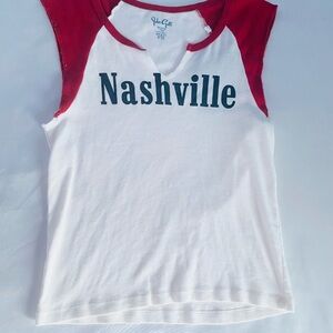 Brandy Melville Nashville Tee - Red & White